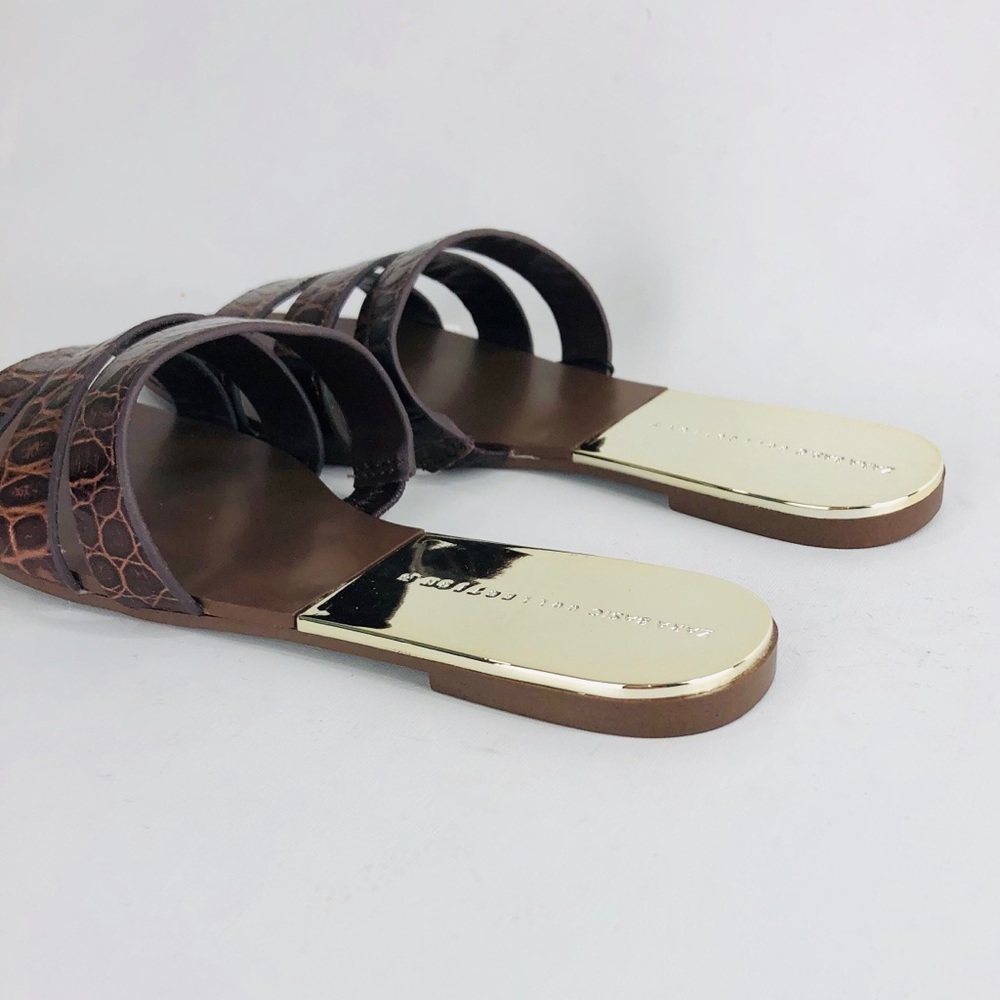LAST PAIR ❤️‍🔥ZARA BROWN ANIMAL EMBOSSED LEATHER SANDALS - Picture 6 of 7